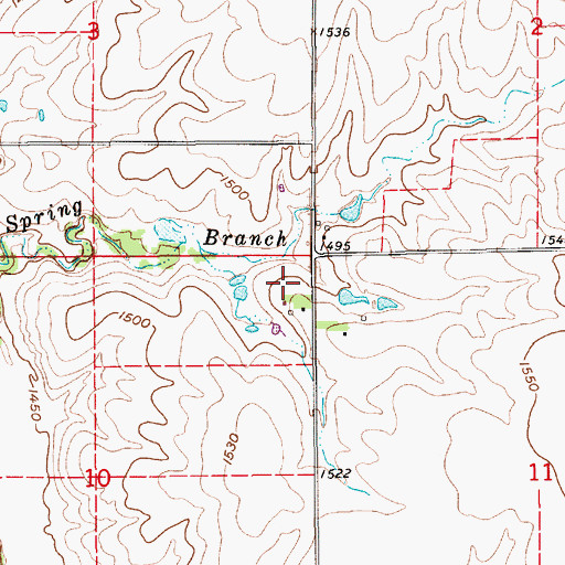 Topographic Map of Spring Branch, KS