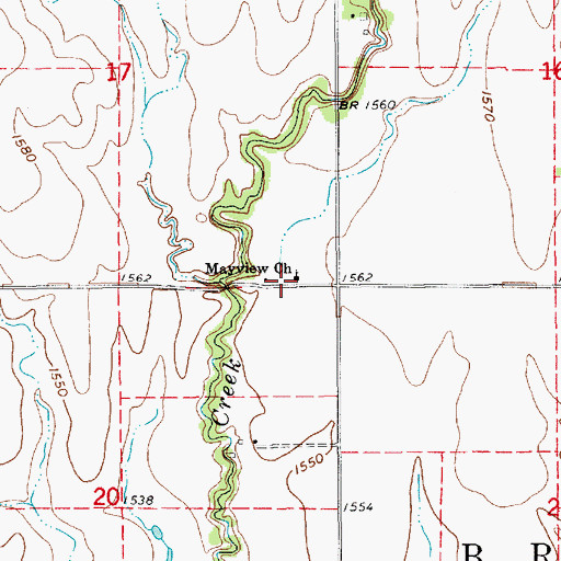 Topographic Map of Mayview Church, KS