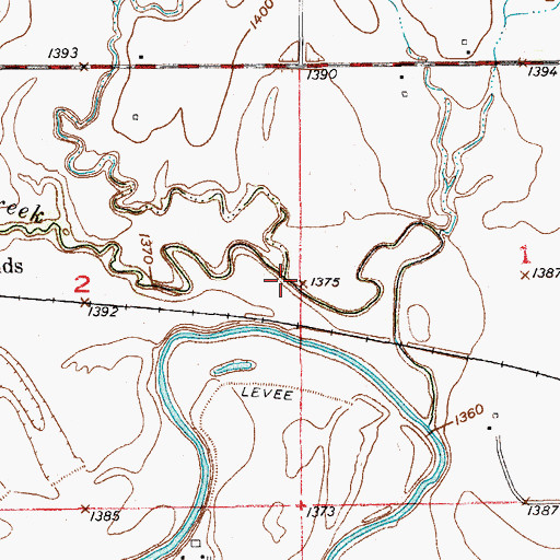 Topographic Map of Dog Creek, KS