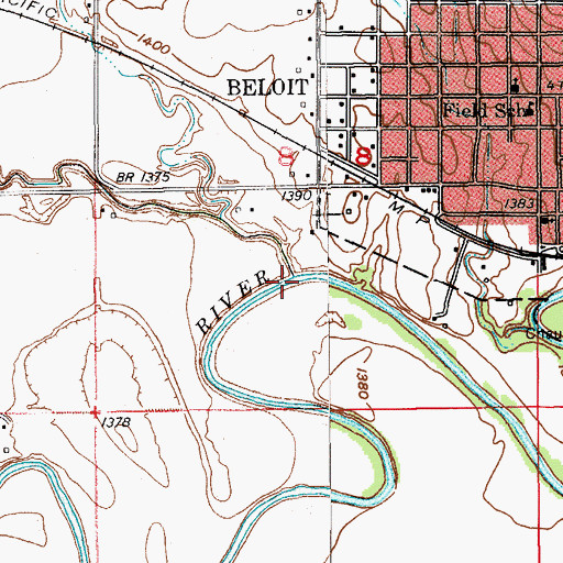 Topographic Map of Mulberry Creek, KS