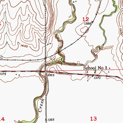 Topographic Map of Dry Creek, KS
