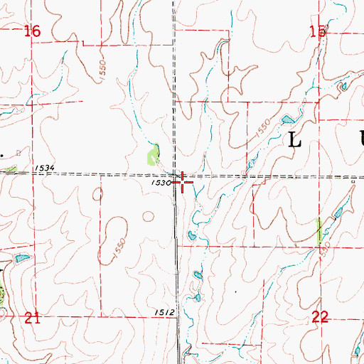 Topographic Map of Township of Lulu, KS