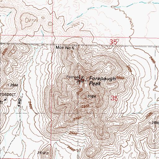 Topographic Map of Forepaugh Peak, AZ