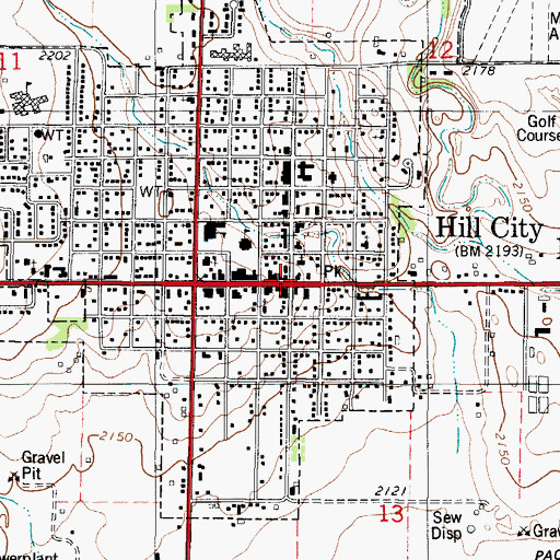 Topographic Map of Hill City, KS