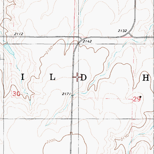 Topographic Map of Township of Wildhorse, KS