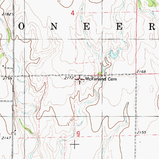 Topographic Map of McFarland Cemetery, KS