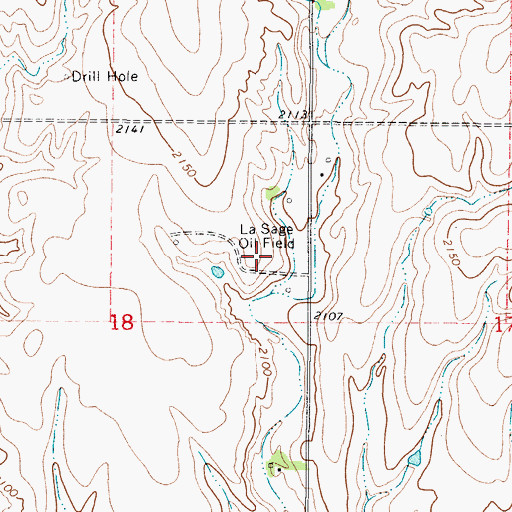 Topographic Map of La Sage Oil Field, KS