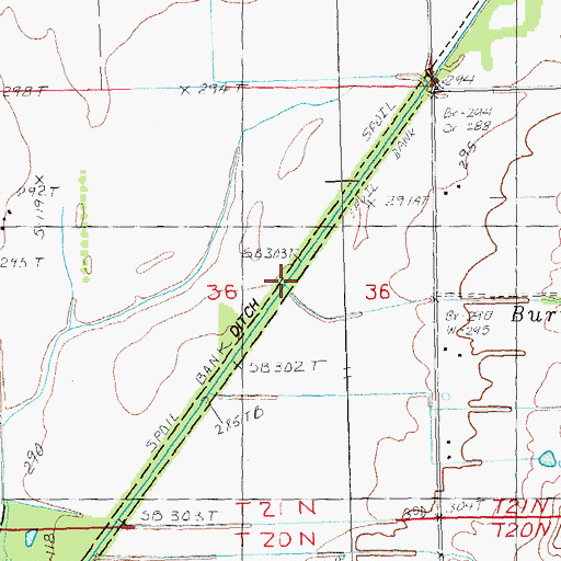 Topographic Map of Burton Creek, AR