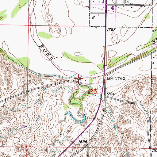 Topographic Map of Roberts Roost Creek, KS
