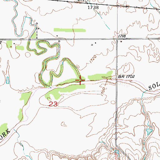 Topographic Map of Jim Creek, KS