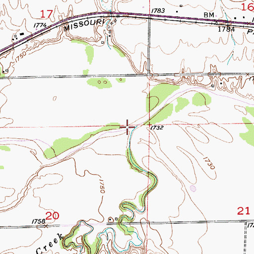 Topographic Map of Elm Creek, KS