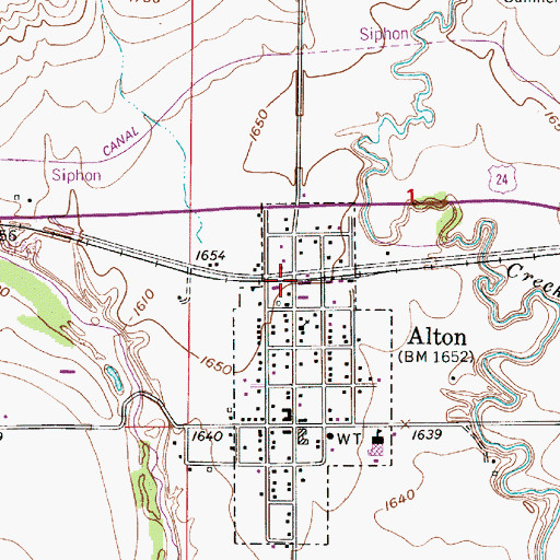 Topographic Map of Alton, KS
