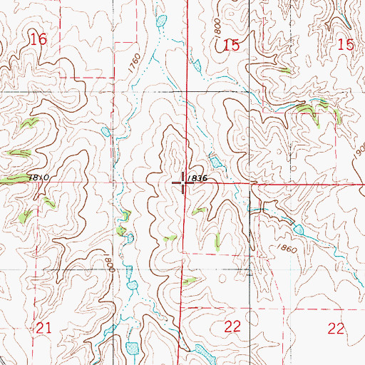 Topographic Map of Township of Kill Creek, KS