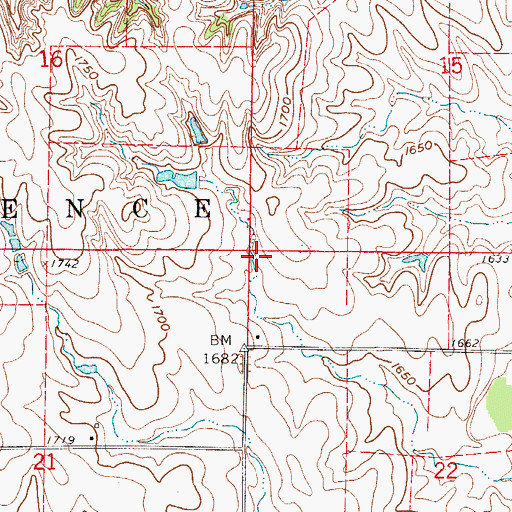 Topographic Map of Township of Lawrence, KS