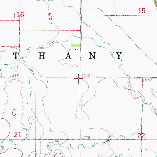 Topographic Map of Township of Bethany, KS