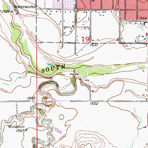Topographic Map of Covert Creek, KS