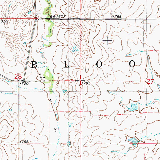 Topographic Map of Township of Bloom, KS