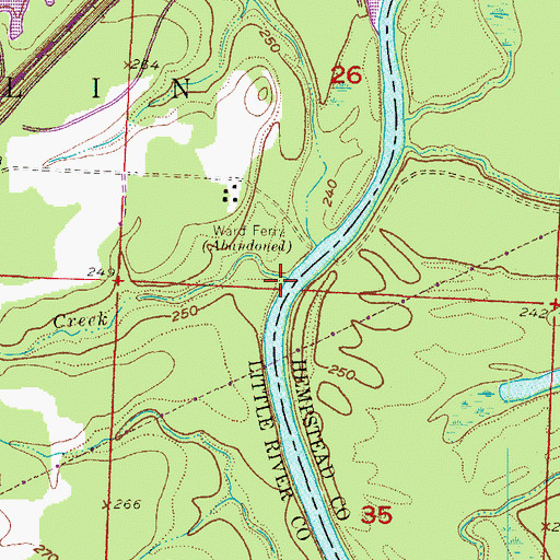 Topographic Map of Buster Creek, AR