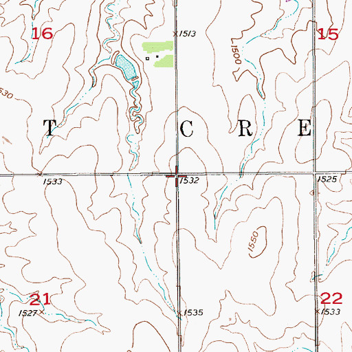Topographic Map of Township of Walnut Creek, KS