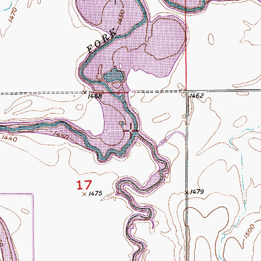 Topographic Map of Carr Creek, KS