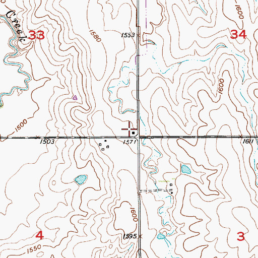 Topographic Map of Plainview Church, KS