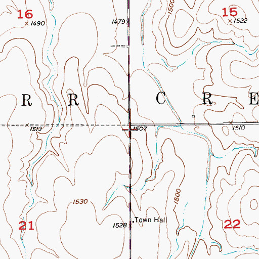 Topographic Map of Township of Carr Creek, KS