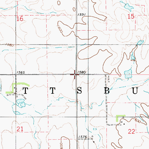 Topographic Map of Township of Pittsburg, KS