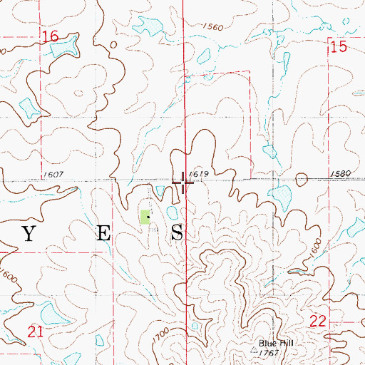 Topographic Map of Township of Hayes, KS