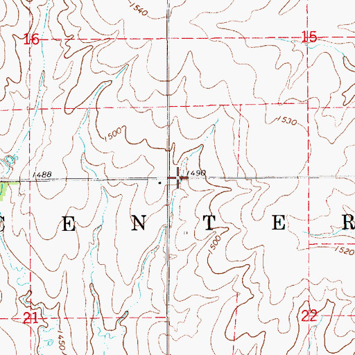 Topographic Map of Township of Center, KS
