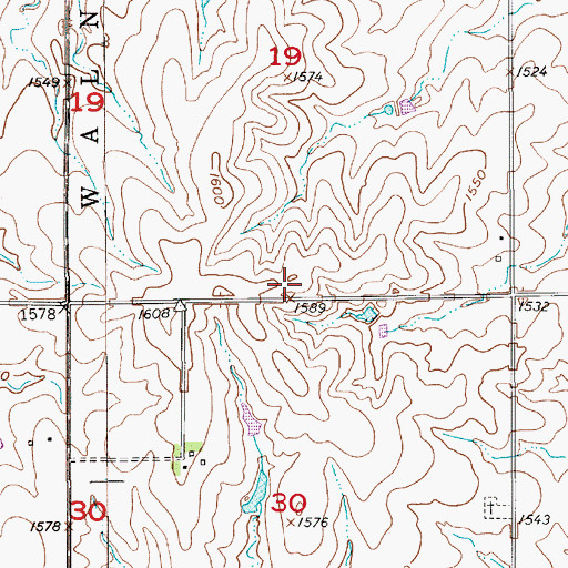 Topographic Map of Naomi School, KS