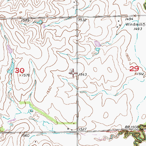 Topographic Map of Naomi Church, KS