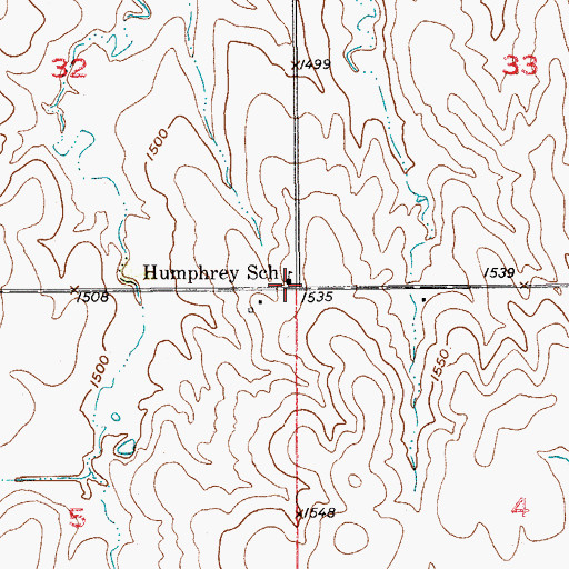 Topographic Map of Humphrey School, KS