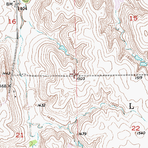 Topographic Map of Township of Logan, KS