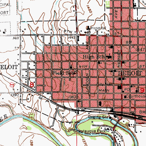 Topographic Map of Field School, KS