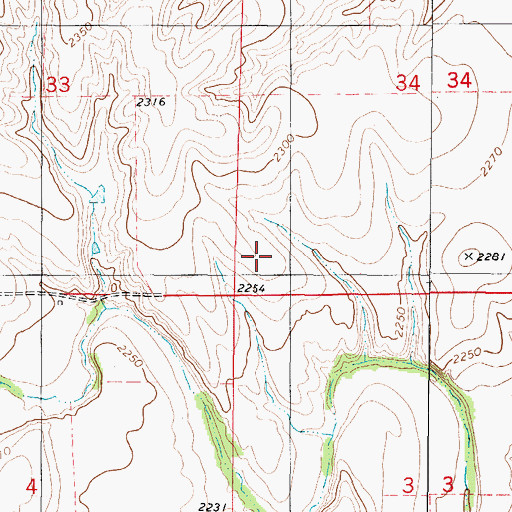 Topographic Map of Township of Millbrook, KS