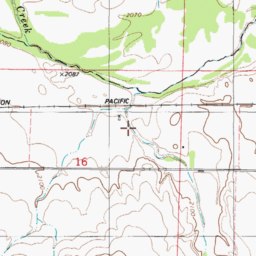 Topographic Map of Skunk Creek, KS