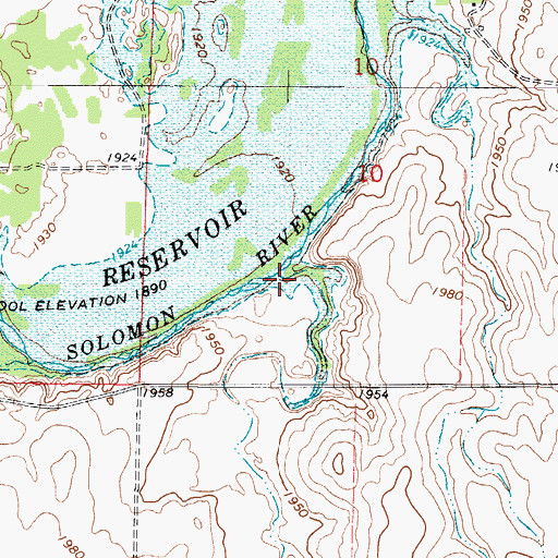 Topographic Map of Spring Creek, KS