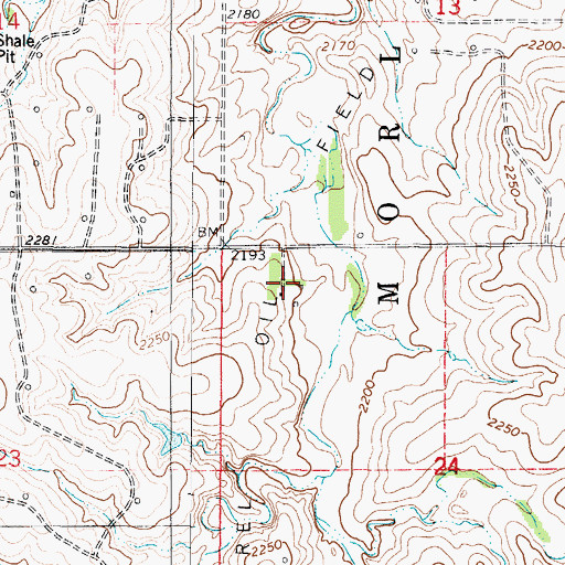 Topographic Map of Morel Oil Field, KS