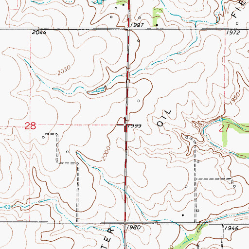 Topographic Map of Webster Oil Field, KS