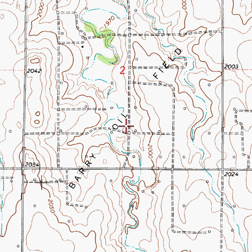 Topographic Map of Barry Oil Field, KS