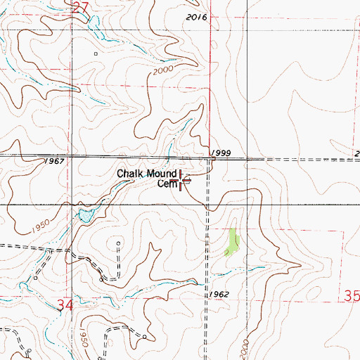 Topographic Map of Chalk Mound Cemetery, KS
