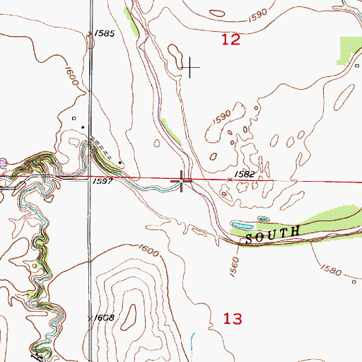 Topographic Map of Medicine Creek, KS