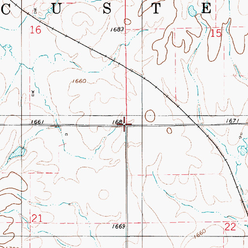 Topographic Map of Township of Custer, KS