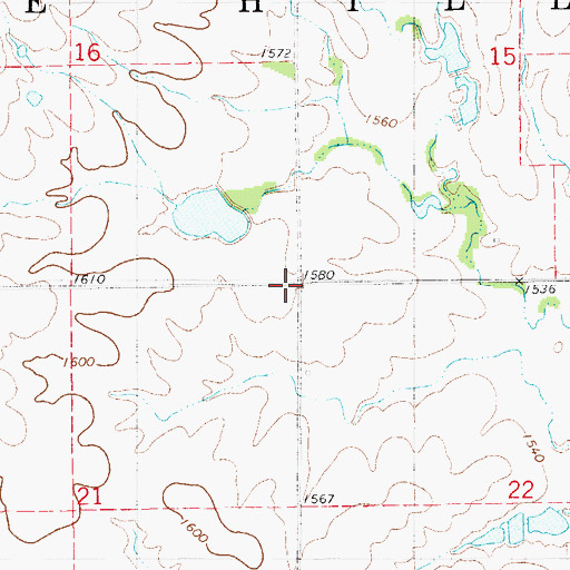 Topographic Map of Township of Blue Hill, KS