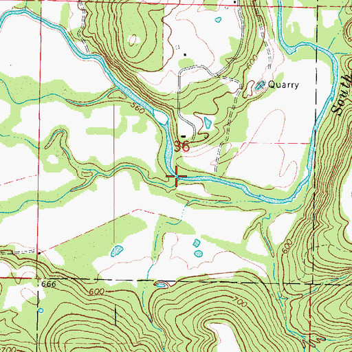 Topographic Map of Butter Creek, AR