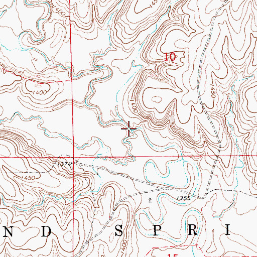 Topographic Map of Little Creek, KS