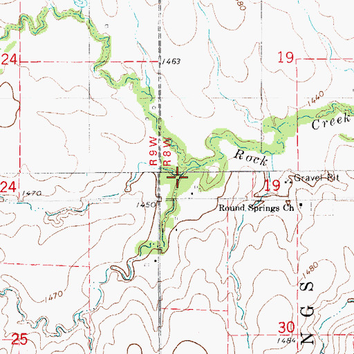 Topographic Map of West Rock Creek, KS