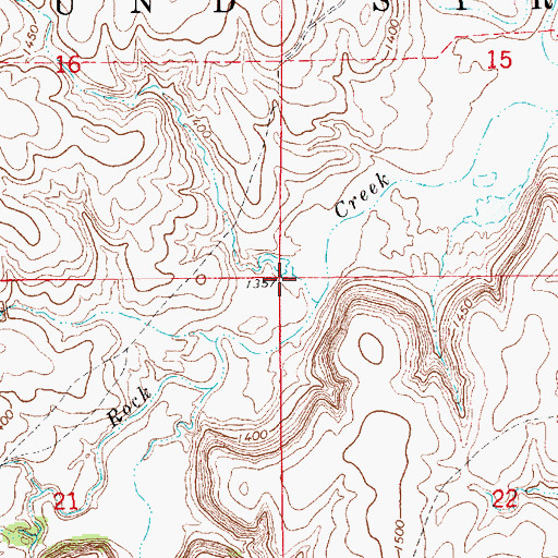 Topographic Map of Township of Round Springs, KS