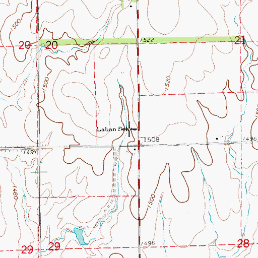 Topographic Map of Laban School, KS