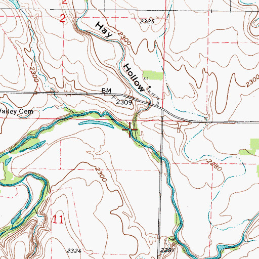 Topographic Map of Hay Hollow, KS